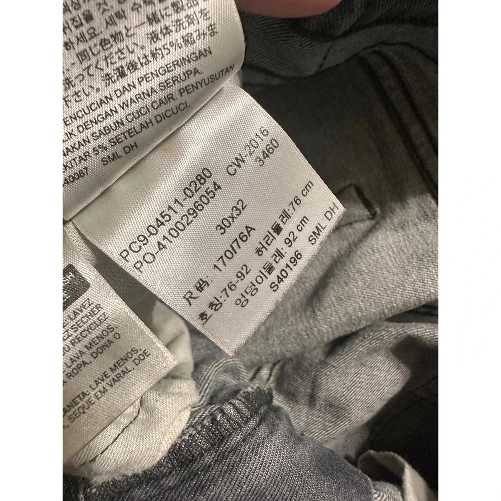 Levis 511 Slim Fit Gray Denim Jeans Mens 30x32 04511-0280 Faded Distressed